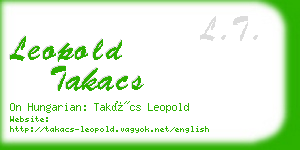 leopold takacs business card